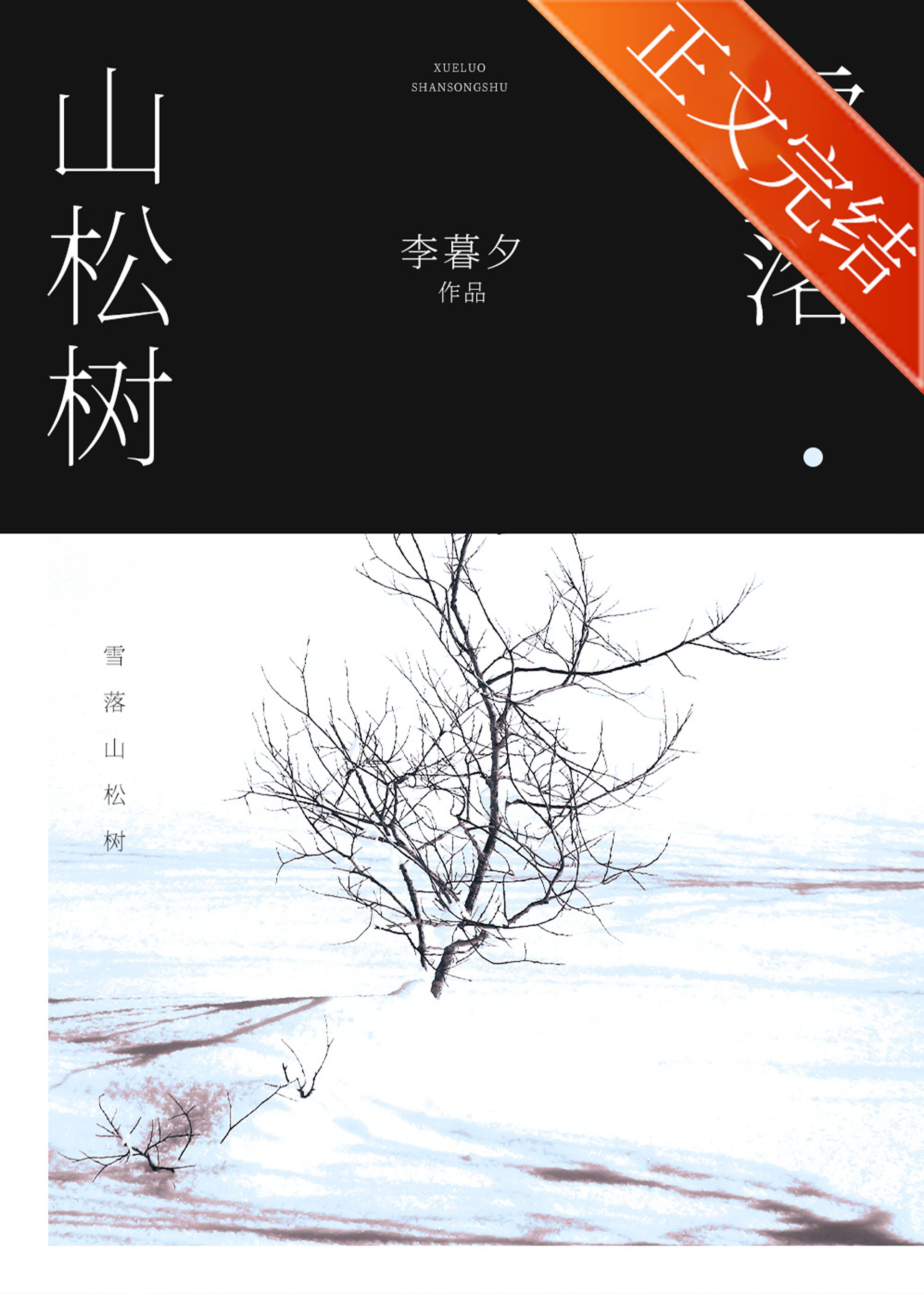 雪落山松树